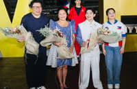 Designer Avel Bacudio, First Lady Liza Araneta Marcos, Carlos Yulo and Marijah Bacudio Zaballa.