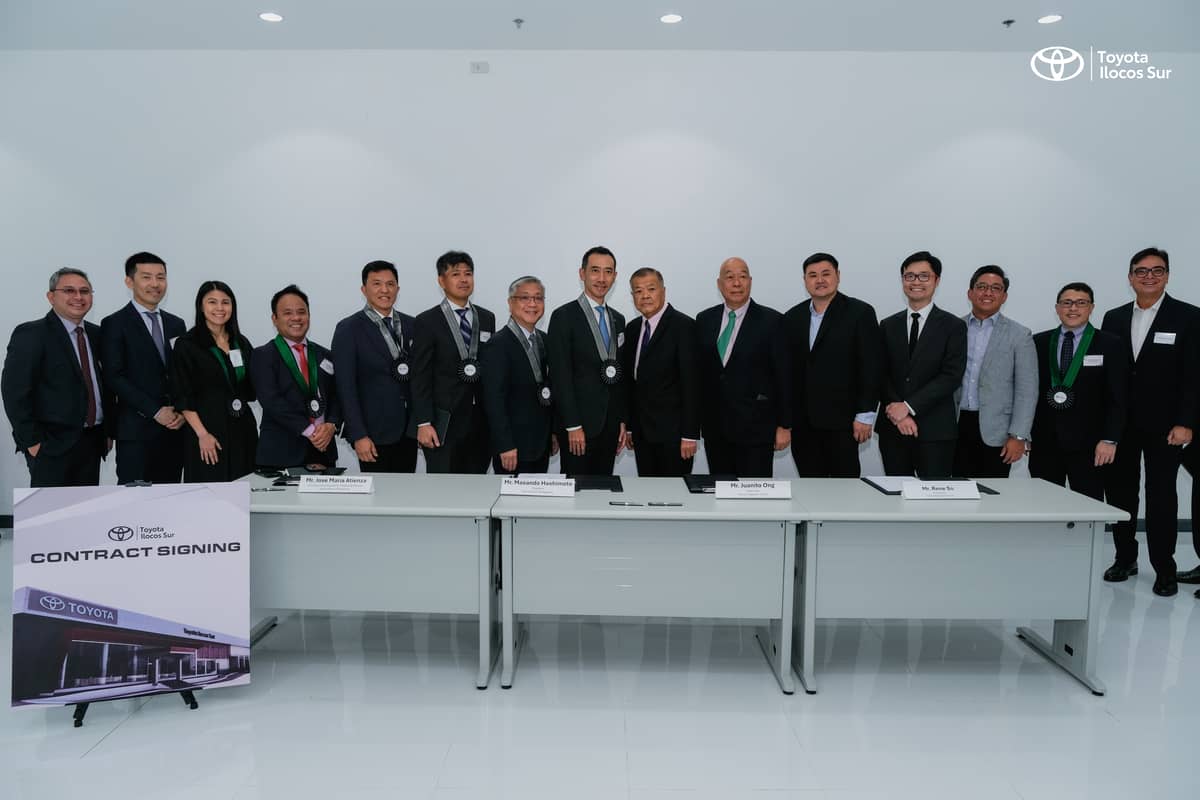 In photo are: (from left) TMP vice president of Service Planning and Admin Department Marvin Gardiner, TMP vice president of Dealer Development Department Soichiro Shirato, TMP first vice president of Vehicle Sales Operations Elijah Marcial, TMP first vice president of Value Chain and Customer Engagement Operations Mike Masamayor, TMP senior vice president of Marketing Division Sherwin Chua-Lim, TMP senior vice president of Marketing Division Masahiro Haoka, TMP executive vice president for Marketing Division Jose Maria Atienza, TMP president Masando Hashimoto, Toyota Dagupan Group chairman Juanito Ong Jr. Toyota Dagupan Group president Rene So, Toyota Dagupan Group executive vice president Jasper Ong, Toyota La Union general manager Richmond So, Lexus Manila president Carlo Ablaza, TMP first vice president of Customer Service Operations Bernardino Arevalo, and Lexus Manila senior advisor to the board Raymond Rodriguez.