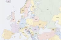 Map of countries in Europe