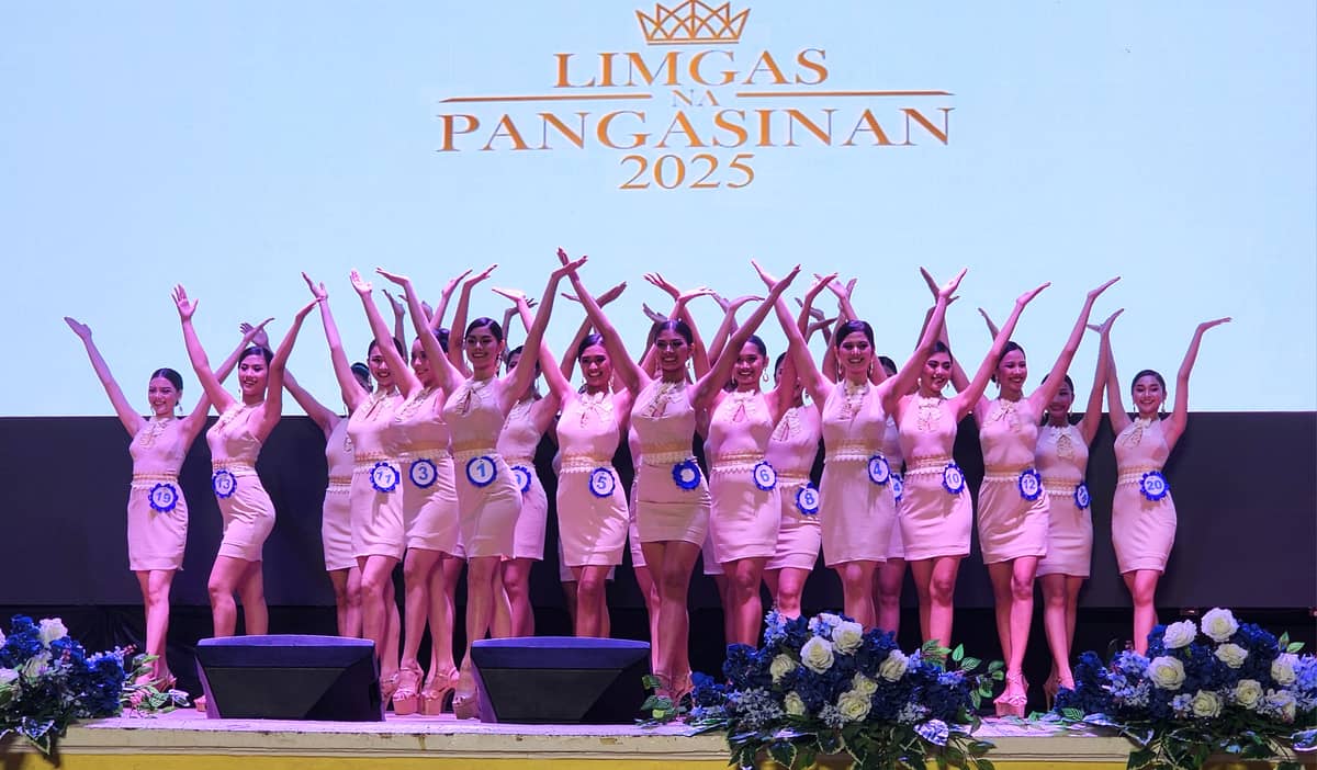 The candidates in their opening number during the Press Presentation.