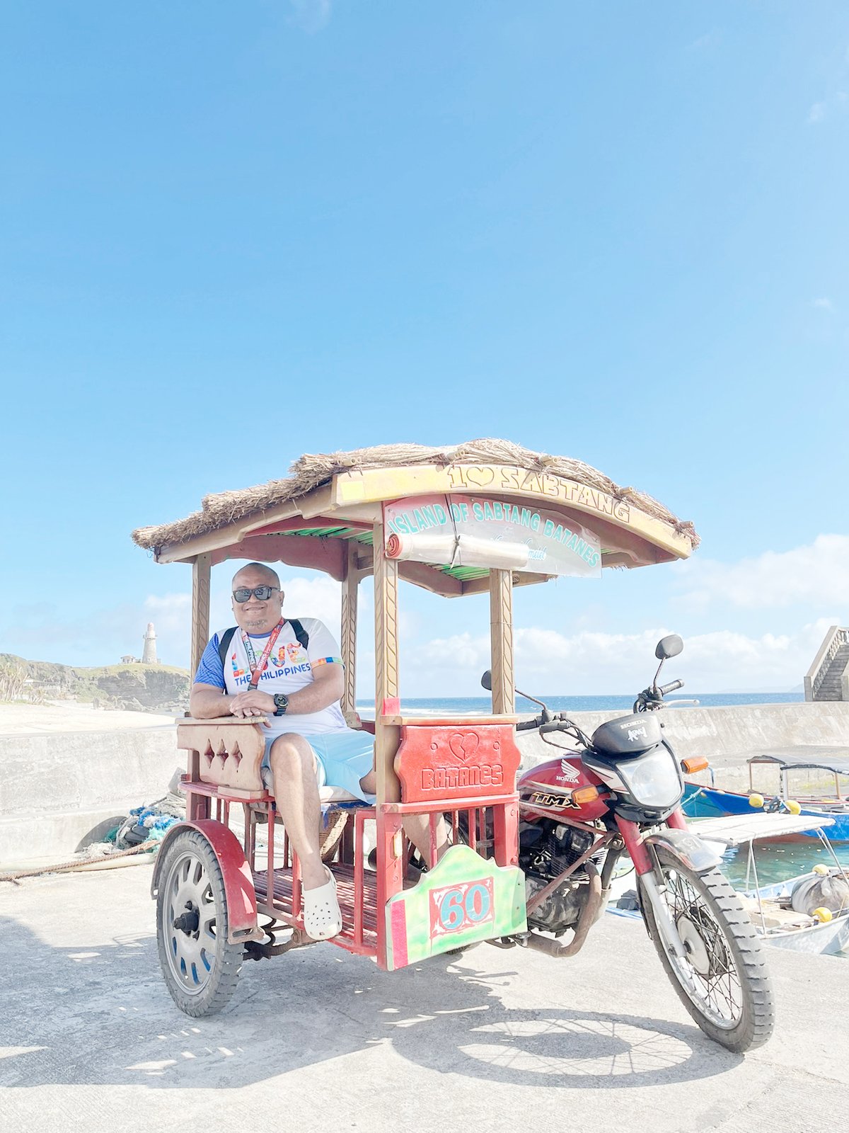 The unique tricycle of Batanes made up of cogon weeds.