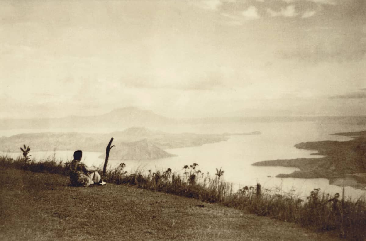 Henry Sy Sr. looking over Taal Lake, 1952.