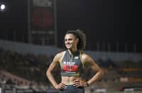 Sydney McLaughlin-Levrone completed a double with victory in the 400m at the Grand Slam Track meeting in Kingston