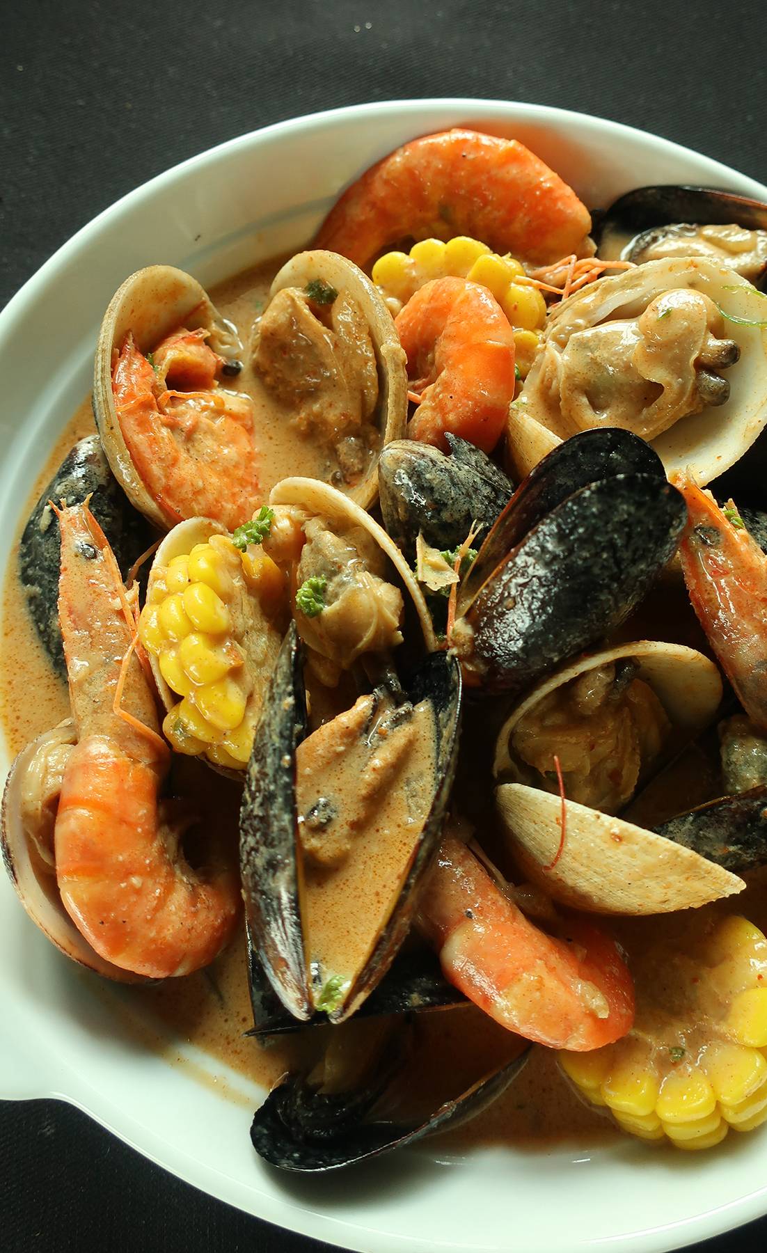 Creamy Cajun Mixed Seafood.