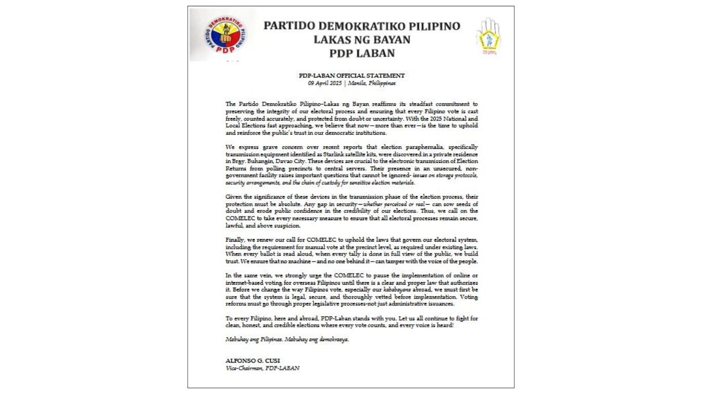 PDP-Laban flags election integrity concerns ahead of midterm elections