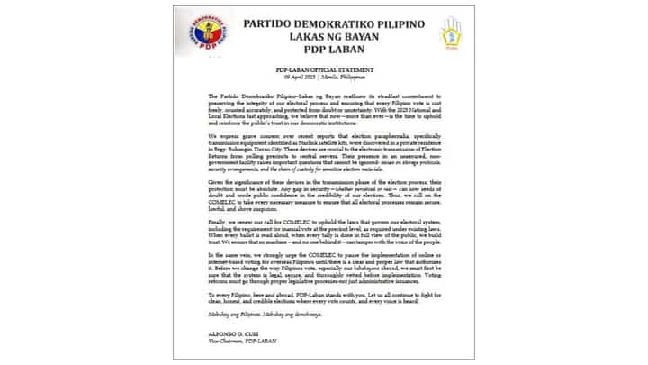 PDP-Laban flags election integrity concerns ahead of midterm elections