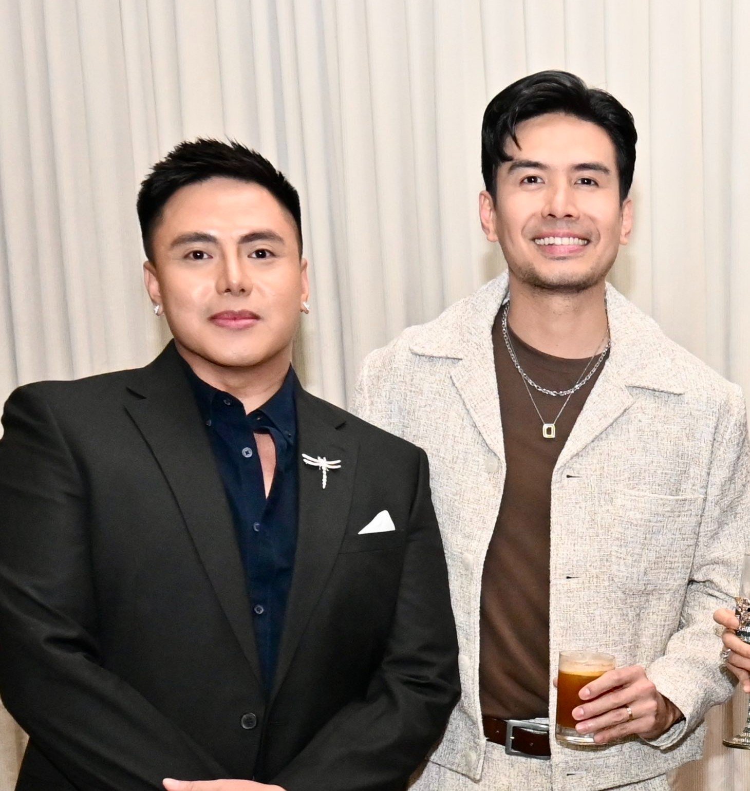Designer Vince Borja and Christian Bautista.