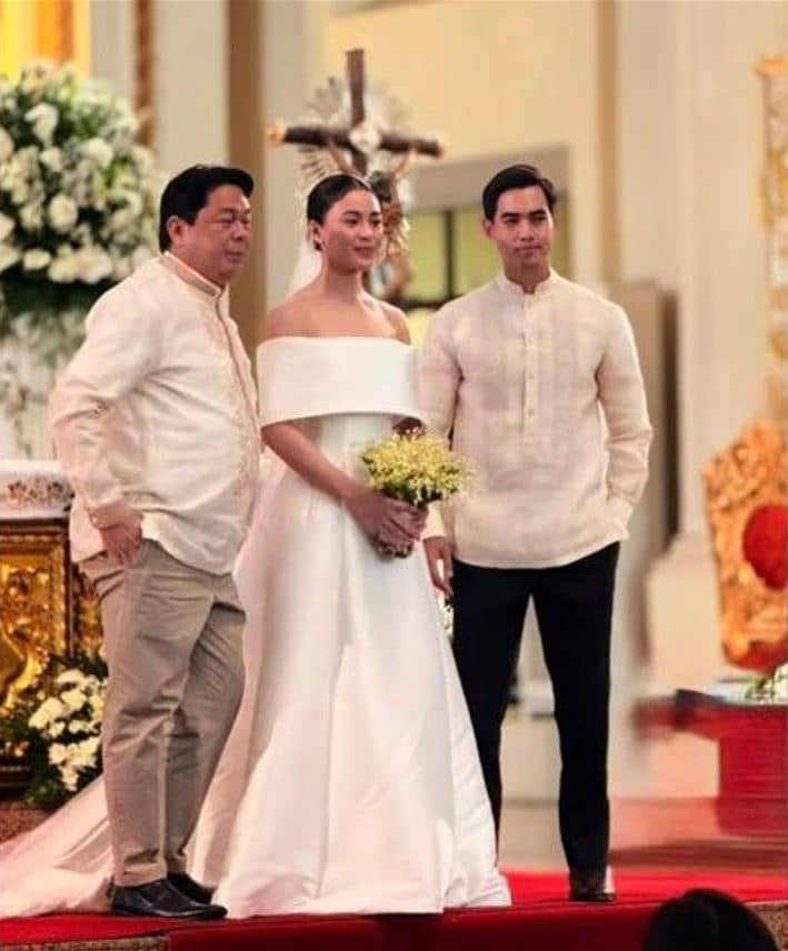 Newlyweds Claudia Barretto and Basti Lorenzo with Dennis Padilla.