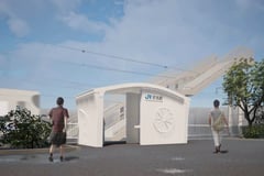 Japanese firms build 3D-printed train station in a week