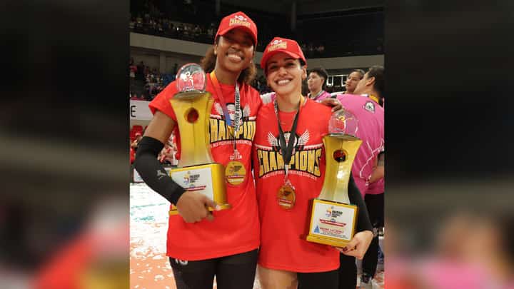 Petro Gazz’s awesome pair of MJ Phillips (left) and Brooke Van Sickle swear they are proud of their Filipino heritage.