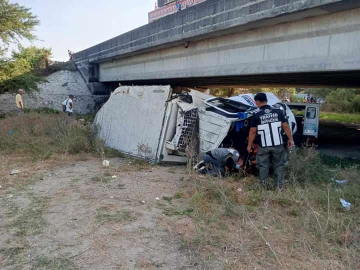 Two dead, one hurt as van falls off SCTEX bridge