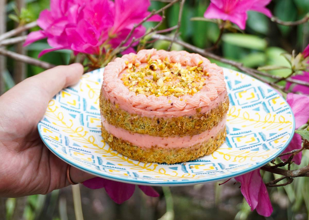 Gypsy Baguio by Chef Waya’s Strawberry Pistachio Cake.