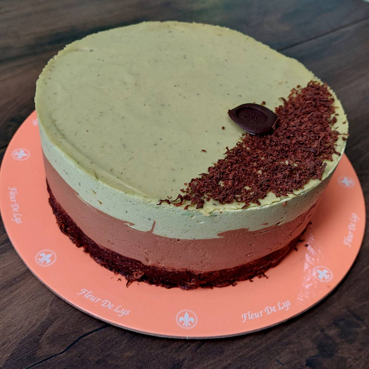 Fleur de Lys’ Pistachio Bailey’s Bliss Cake.