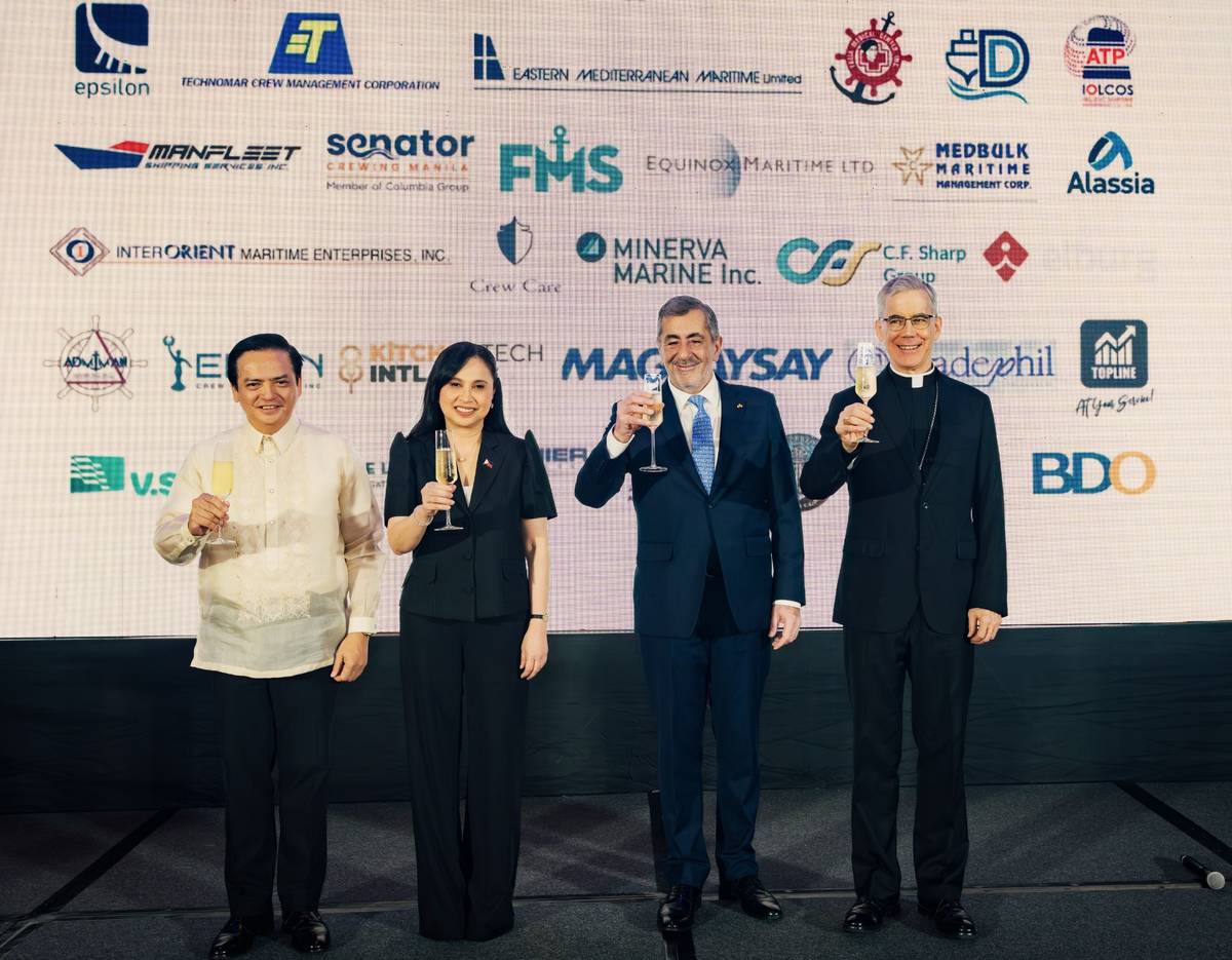 Department of Foreign Affairs Undersecretary Charles C. Jose, Secretary of Trade and Industry Christina Roque, H.E. Ambassador of Greece Ioannis Pediotis and H.E. REV Charles Brown.