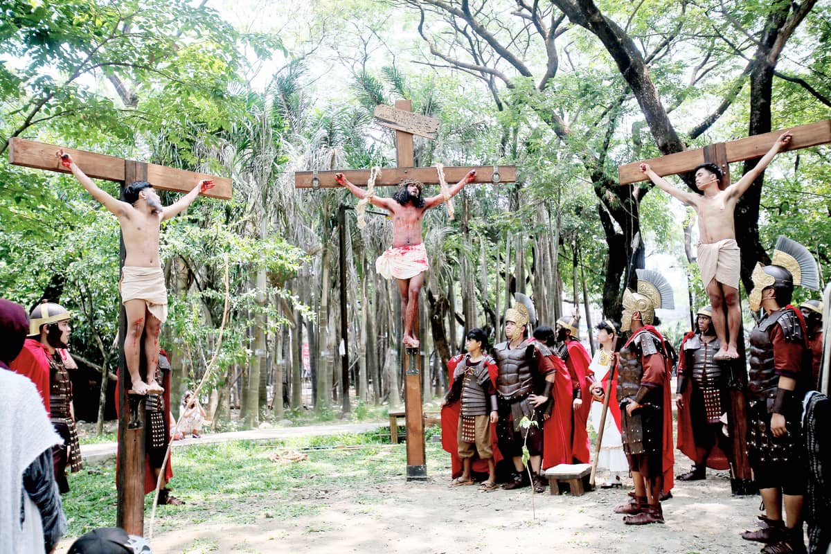 A religious group dramatized the crucifixion of Jesus Christ, at Maybunga, Pasig City, a narrative of the life, suffering, death and resurrection of the Son of God.