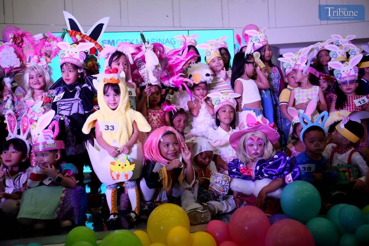 Children, joined by their parents, take part in an Easter costume contest, parade, and egg hunt at SM Masinag in Antipolo City on Sunday, 20 April 2025. The event marks the celebration of Easter Sunday, a Christian tradition symbolizing the resurrection of Jesus Christ.