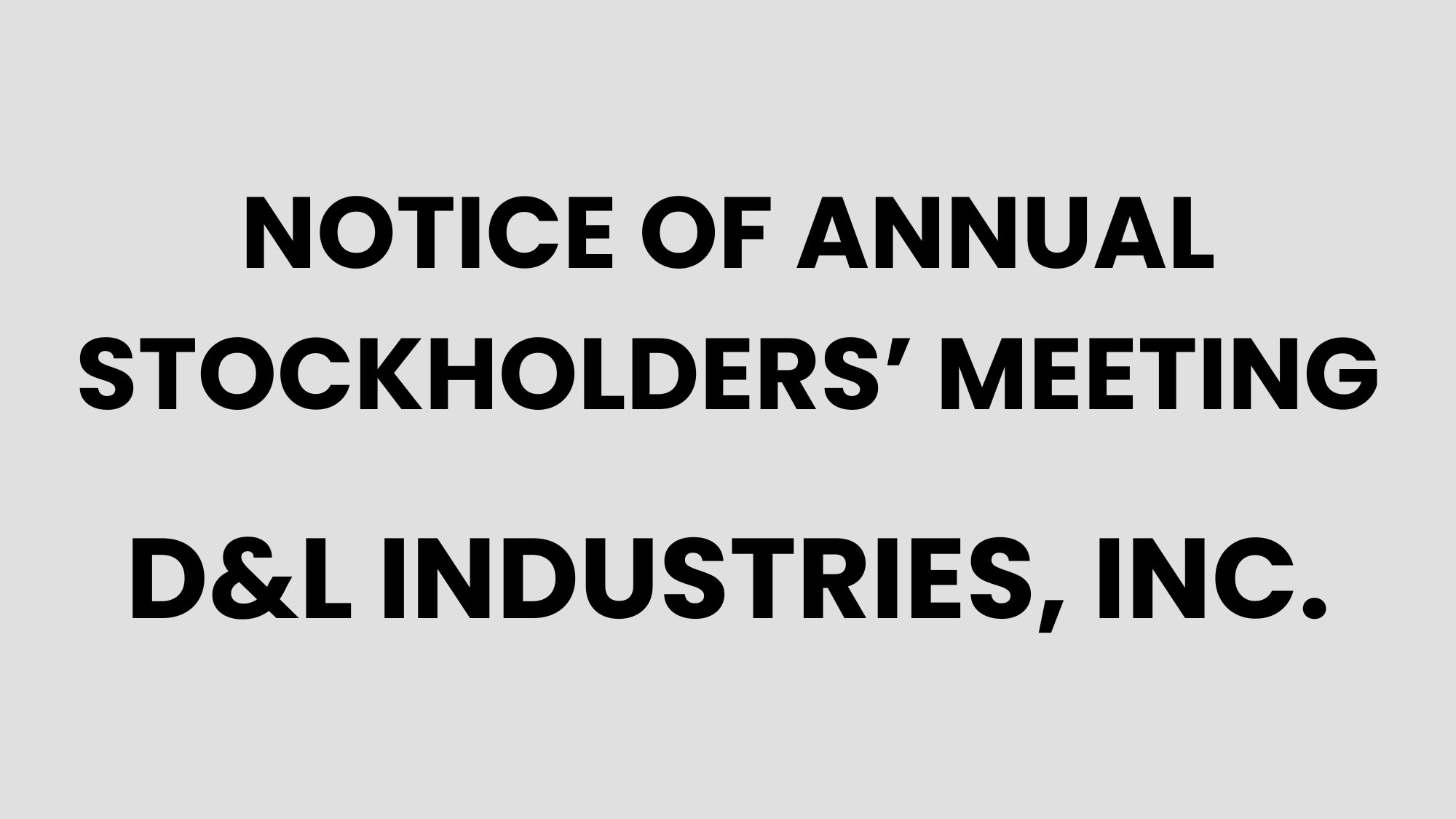 D&L Industries, Inc.
