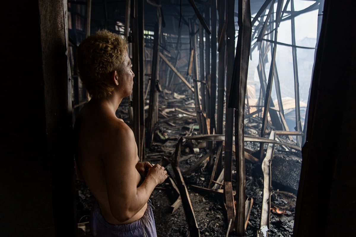 Residents speculated that the fire was caused by a lighted candle left unattended during the early hours of the night.