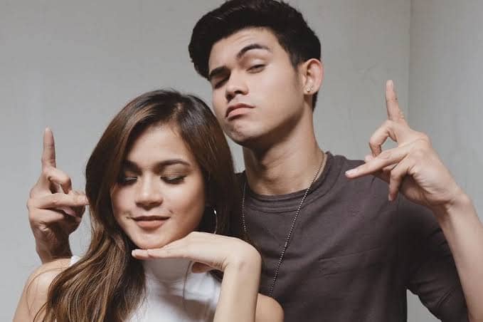 Iñigo Pascual and Maris Racal strike playful poses together in a candid moment from their early days as the “MarNigo” love team.