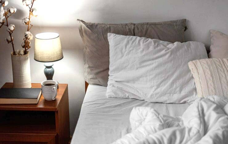 Swap beddings made from synthetic fabric for those made from cotton and linen.