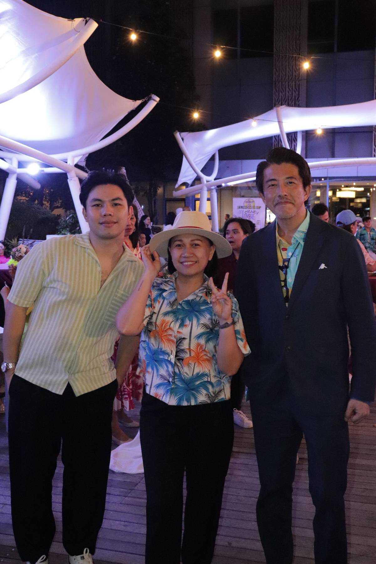 Discovery Tour Inc.’s Kenjie Cagaoan and Cecille Saavedra with Chroma Hospitality’s Japanese senior sale manager Hiroaki Iwai.