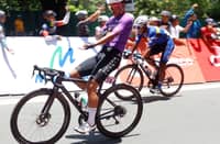 EAN Cajucom celebrates after ruling Stage 4 of the 2025 Tour of Luzon at the Filinvest Mimosa Acacia Drive in Clark, Pampanga on Sunday.