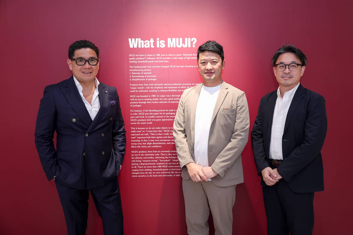 Chairman of MUJI Philippines and president and CEO of SSI Group Inc., Anton Huang; president of MUJI Philippines, Takeshi Akiyoshi; and officer in charge of Southeast Asia operations and director of business for MUJI Thailand, Akihiro Kamogari.