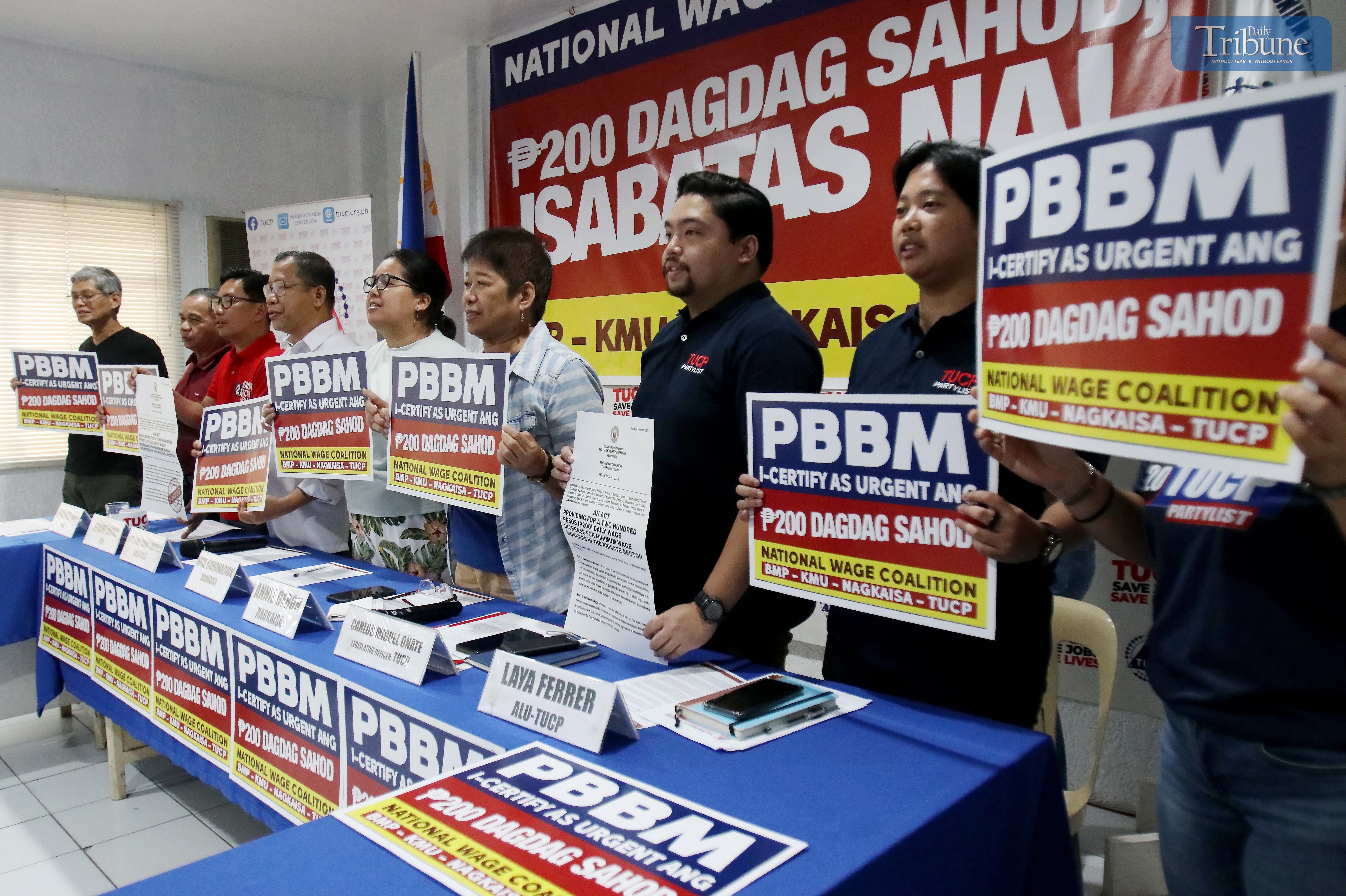 Trade union urges P200 wage hike certification
