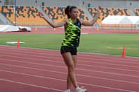 Lauren Hoffman trains ahead of the women’s 400m hurdles event of the ICTSI Philippine Athletics Championships on Thursday at the New Clark City Stadium.