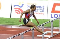 HURDLER Robyn Brown pulls off an upset of Paris Olympian Lauren Hoffman in the ICTSI Philippine Athletics Championships women’s 400-meter hurdles.