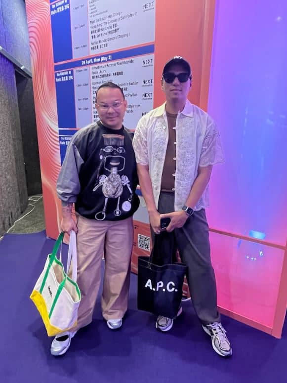 Fashion designer Jorel Espina and Philippine Fashion Coalition Secretariat JR Arce.