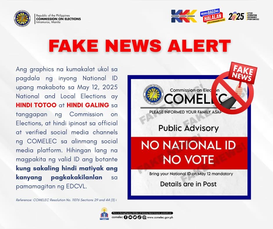 Comelec: National ID not needed to be able to vote