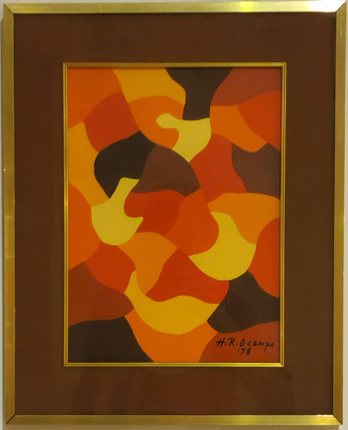 ‘Abstract’ (acrylic on paper, 1978) by Hernando Ocampo.
