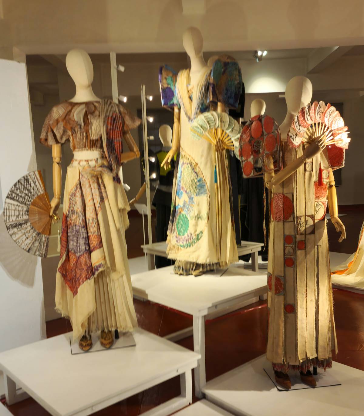 Peralta’s terno, balintawak and kimono, inspired by the works of National Artist José Joya.