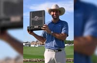 SCOTTIE Scheffler smiles after finishing with a 31-under par 253 to win the CJ Cup Byron Nelson tournament at the TPC Craig Ranch in McKinney, Texas on Sunday.