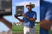 SCOTTIE Scheffler smiles after finishing with a 31-under par 253 to win the CJ Cup Byron Nelson tournament at the TPC Craig Ranch in McKinney, Texas on Sunday.