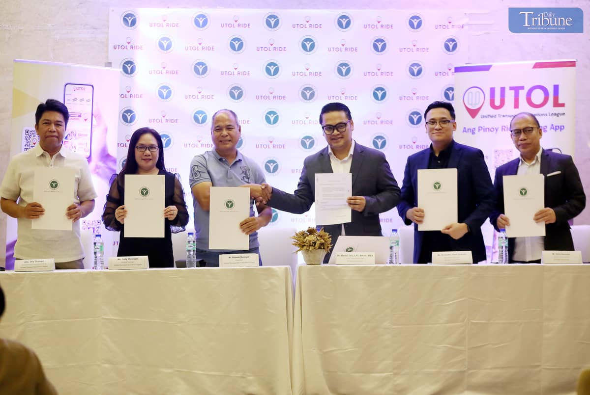 The UTOL Ride-Hailing App signed a partnership contract with Victoria Sports Hotel in Quezon City on Wednesday, 7 May 2025. Pictured during the signing are (from left to right)
Unified Transportation Operation League Director and Legal Head Atty. Orly Ocampo, GM Sally Maningas, Chairman Rolando Maningas, Group General Manager of VS Hotel Corporation Dr. Mario Isic, Operations Manager Kristoffer Hart Ocampo, and Group Finance Head Gerry Dacumos.