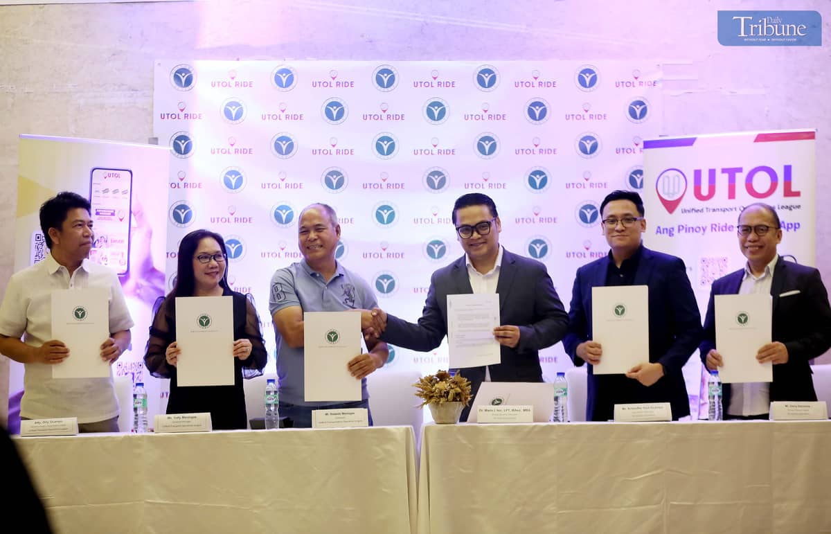 The UTOL Ride-Hailing App signed a partnership contract with Victoria Sports Hotel in Quezon City on Wednesday, 7 May 2025. Pictured during the signing are (from left to right)
Unified Transportation Operation League Director and Legal Head Atty. Orly Ocampo, GM Sally Maningas, Chairman Rolando Maningas, Group General Manager of VS Hotel Corporation Dr. Mario Isic, Operations Manager Kristoffer Hart Ocampo, and Group Finance Head Gerry Dacumos.