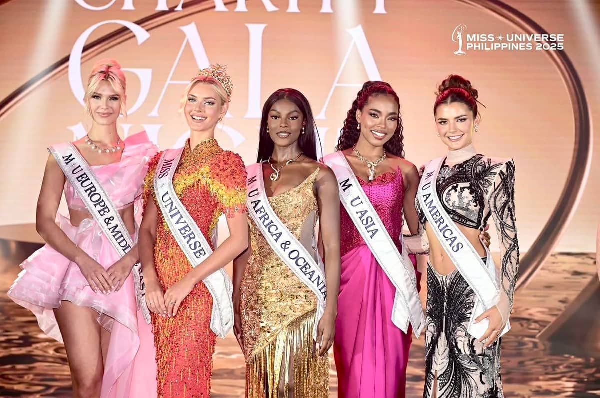 Miss Universe 2024, Victoria Kjaer Theilvig, and the Continental Queens — our very own Miss Universe Asia 2024, Chelsea Manalo; Miss Universe Africa & Oceania 2024, Chidimma Adetshina; Miss Universe Europe & Middle East 2024, Matilda Wirtavuori; and Miss Universe Americas 2024, Tatiana Calmell.