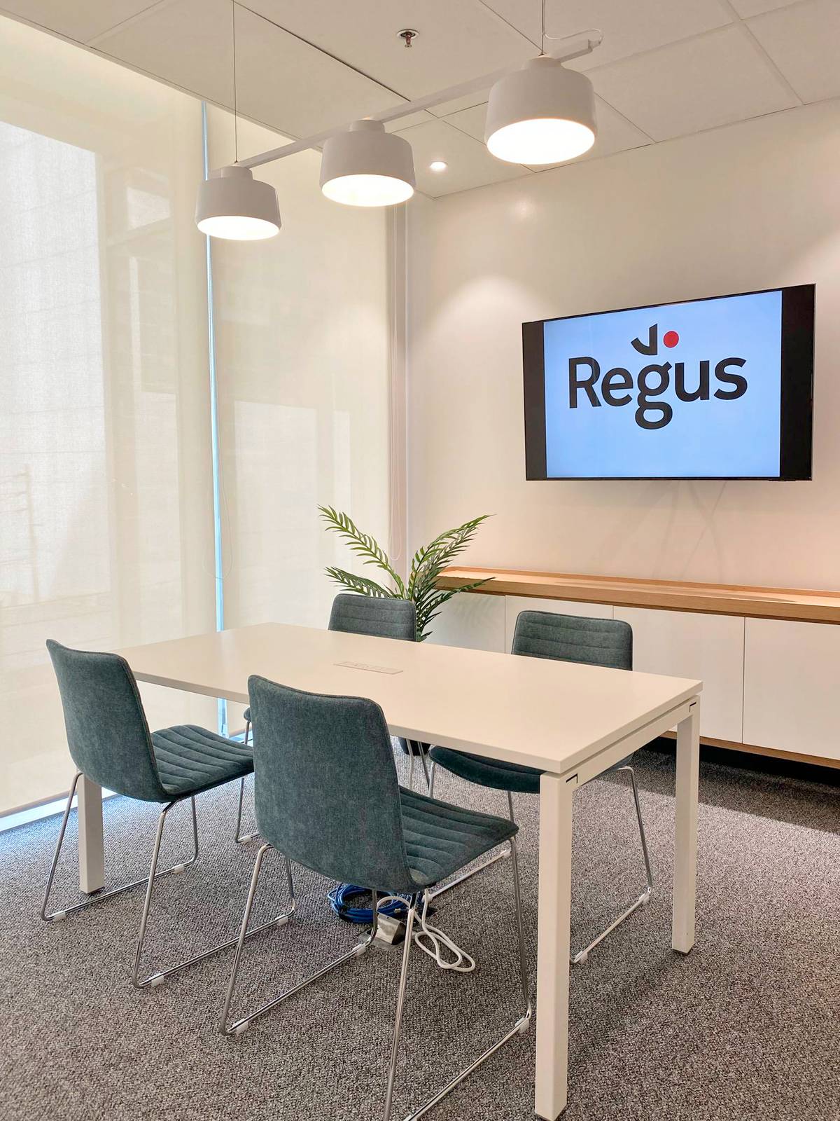 Meeting rooms are available at Regus Victoria de Makati, for as small as four people or for a group of 10.