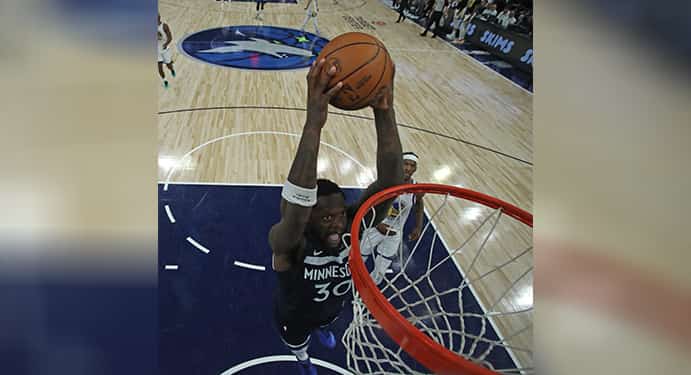 SUCCESSFUL HUNT: T’Wolves rip Warriors, tie series at 1-1