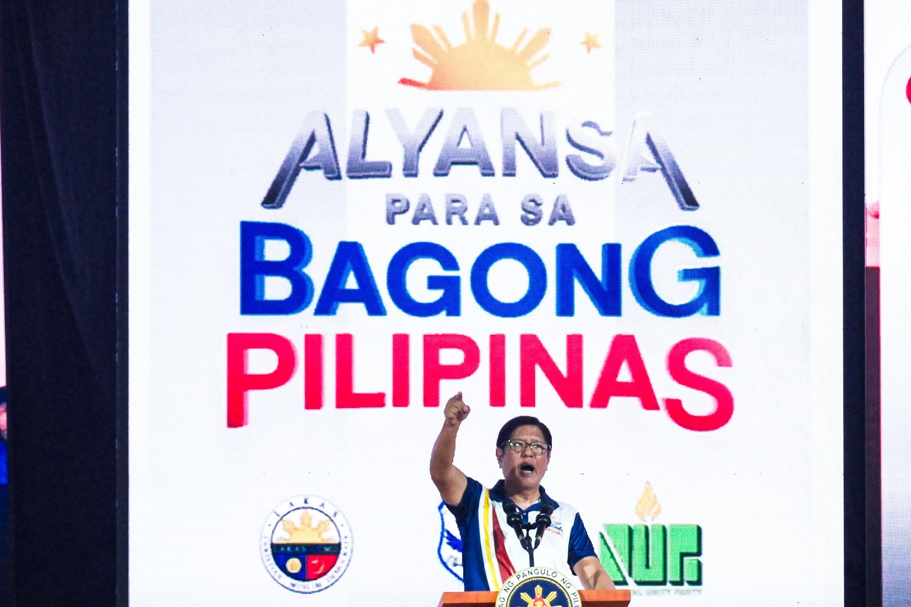President Ferdinand Marcos Jr. attended the Miting de Avance of the ten Alyansa Para sa Bagong Pilipinas candidates in Mandaluyong CIty on Friday, 9 May 2025. Conspicuously absent was Rep. Camille Villar, who skipped the event but later thanked Vice President Sara Duterte for her support in a separate social media post.