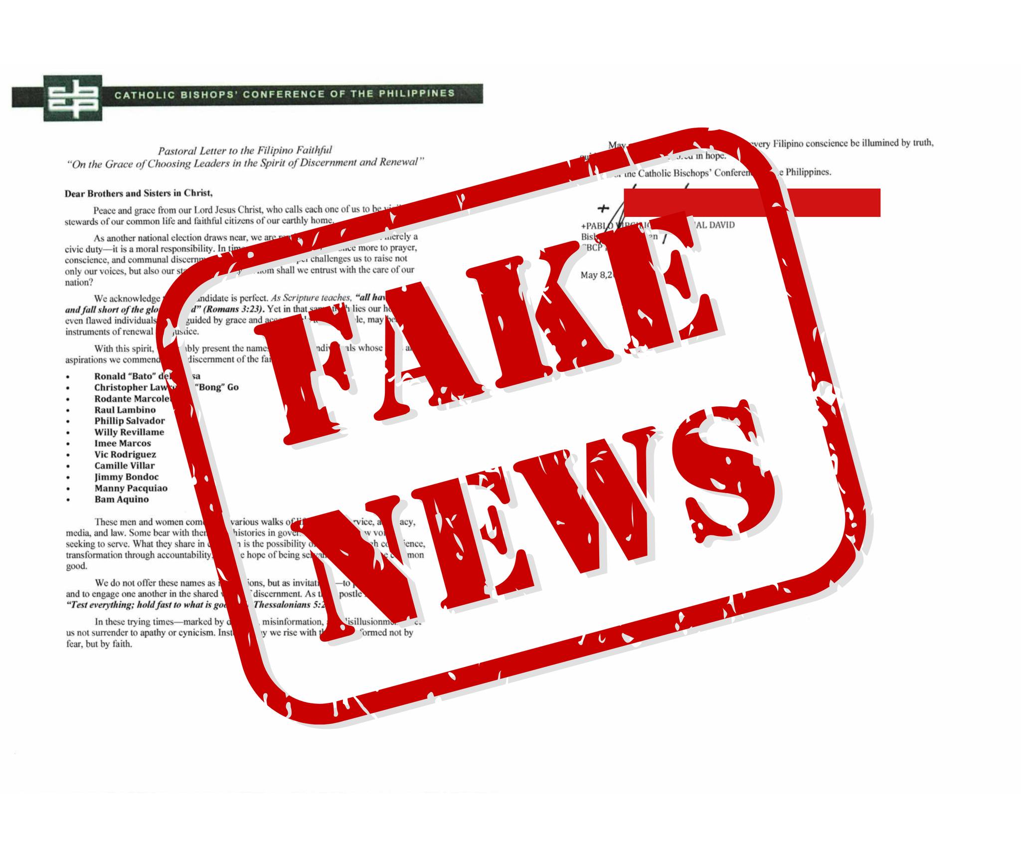 FAKE NEWS! Cardinal David not endorsing any Halalan2025 candidates
