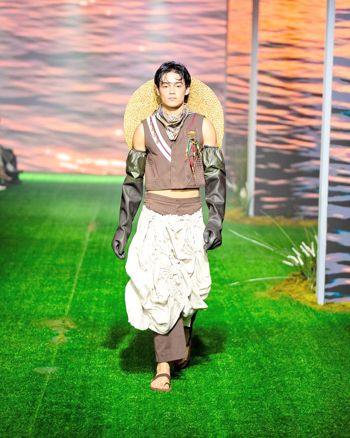 utilitarian silhouettes worn by workers in one ensemble.