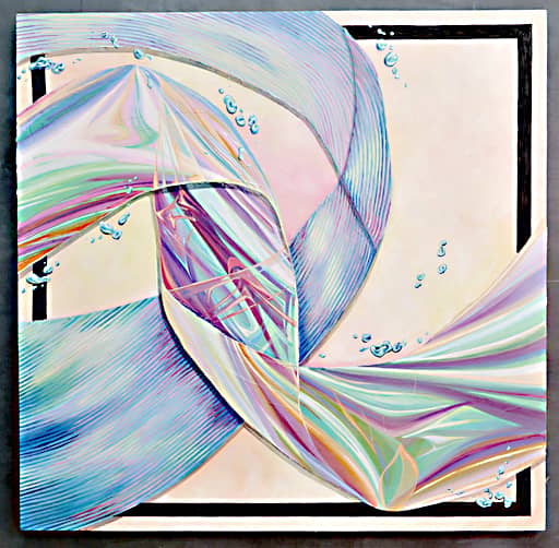 ‘BURSTING with Life’ acrylic on canvas, 3 x 3 ft, 2025.