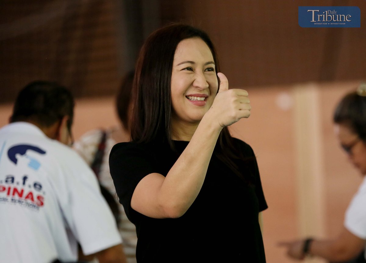 Mayor Joy Belmonte casts her vote at Christ the King Seminary along E. Rodriguez Avenue, Barangay Kristong Hari, Quezon City, on Monday morning, 12 May 2025, during the national and local elections.