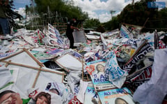 Election tarps unloaded for upcycling