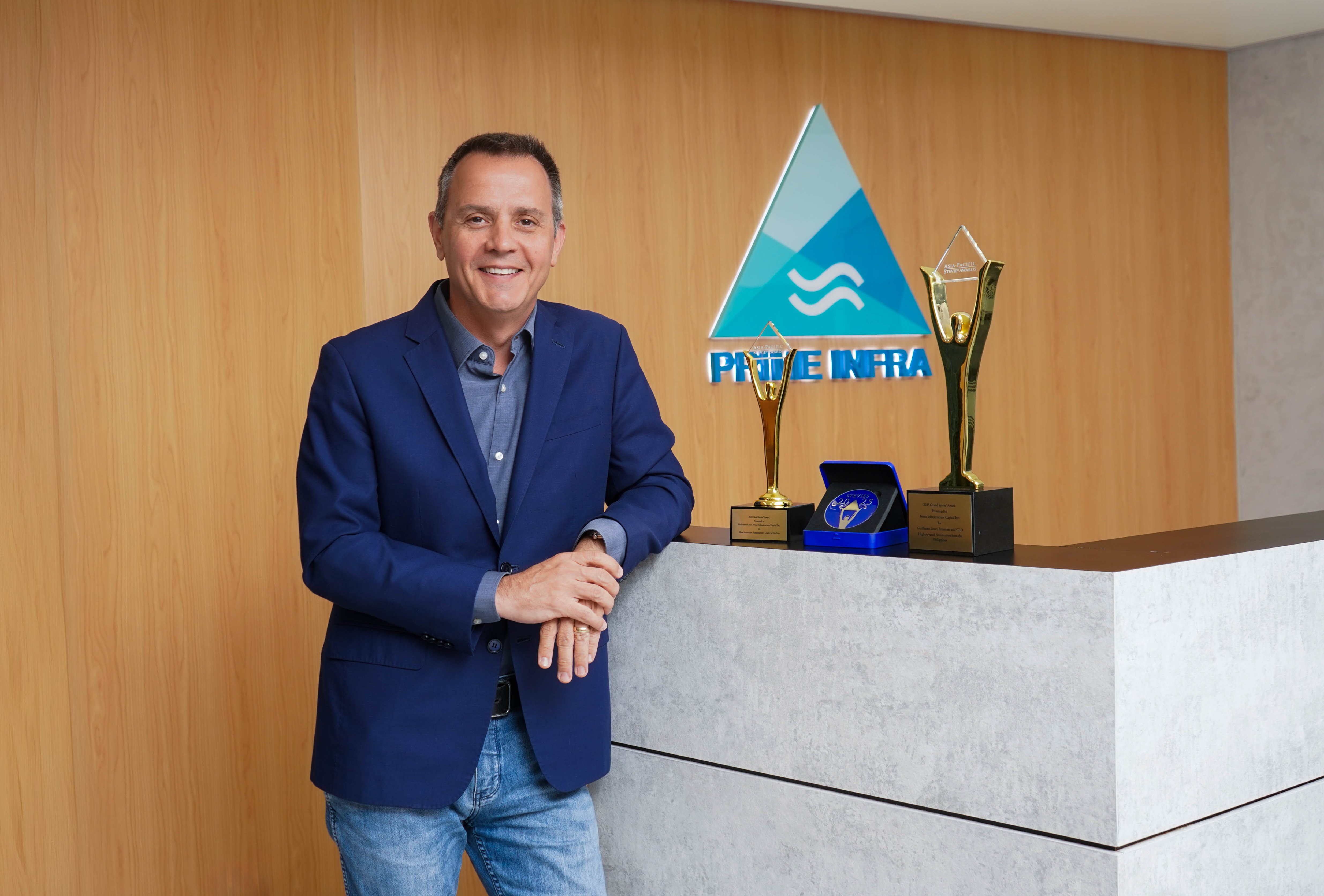 Prime Infra president and CEO Guillaume Lucci is recognized as the Most Innovative Sustainability Leader of the Year at the 2025 Asia-Pacific Stevie Awards.