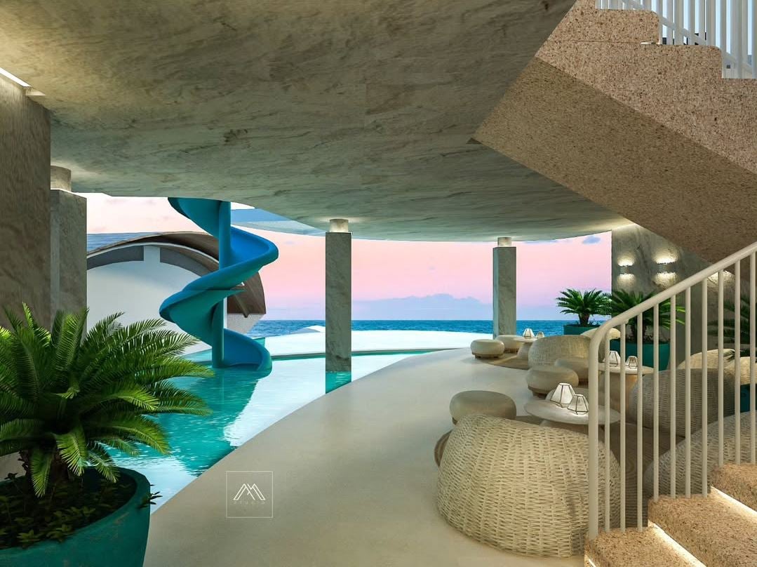 THE property’s architectural design is inspired by the gigantic island’s waves and natural surroundings.