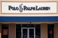 The Polo Ralph Lauren clothing store in Queenstown, Maryland, with promotional sale signs in the windows.